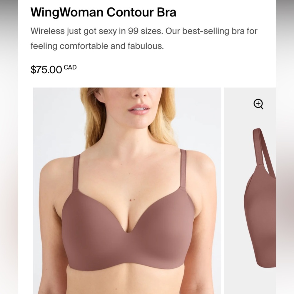 knix WingWoman Contour Bra in mauve brown